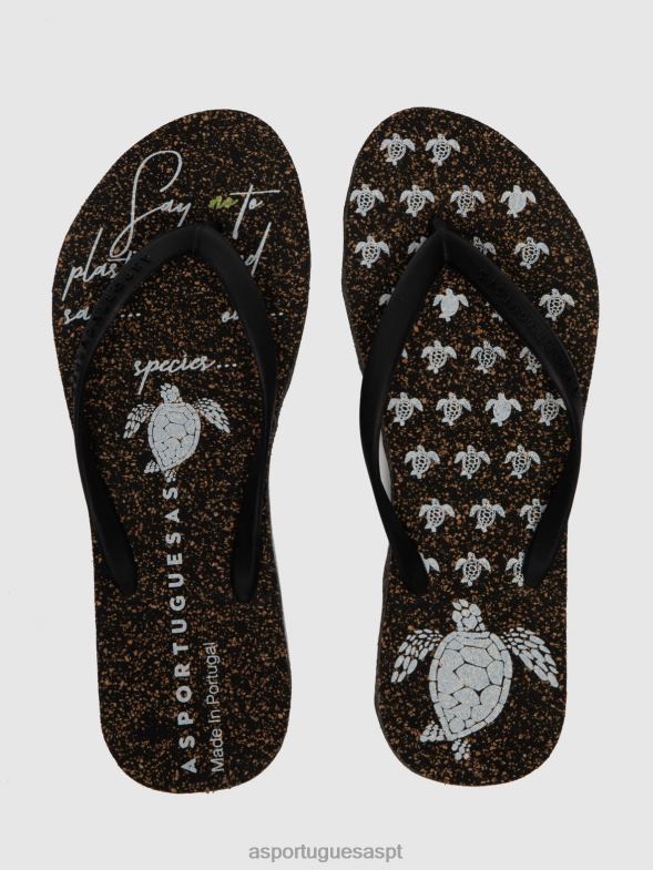 806V2171 chinelo de praia tartaruga homens Asportuguesas pulseira de borracha preta sandálias de dedo