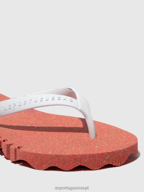 806V2183 chinelos de praia irregulares homens Asportuguesas alça vermelha e branca sandálias de dedo