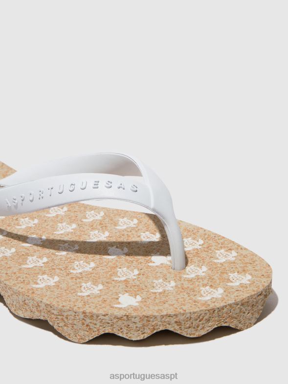 806V2185 chinelo de praia tartaruga homens Asportuguesas cinta natural e branca sandálias de dedo