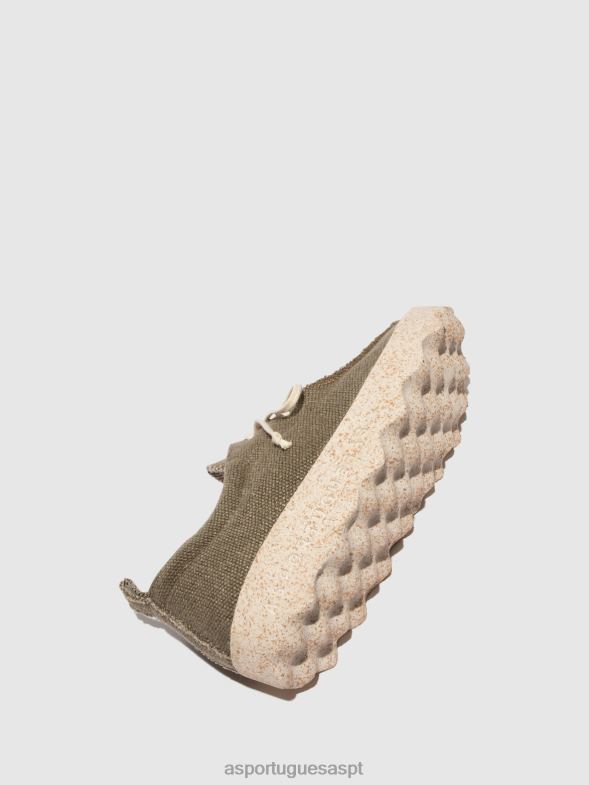 806V2202 bate-papo com sapatos sem cadarço homens Asportuguesas cânhamo verde militar sapato