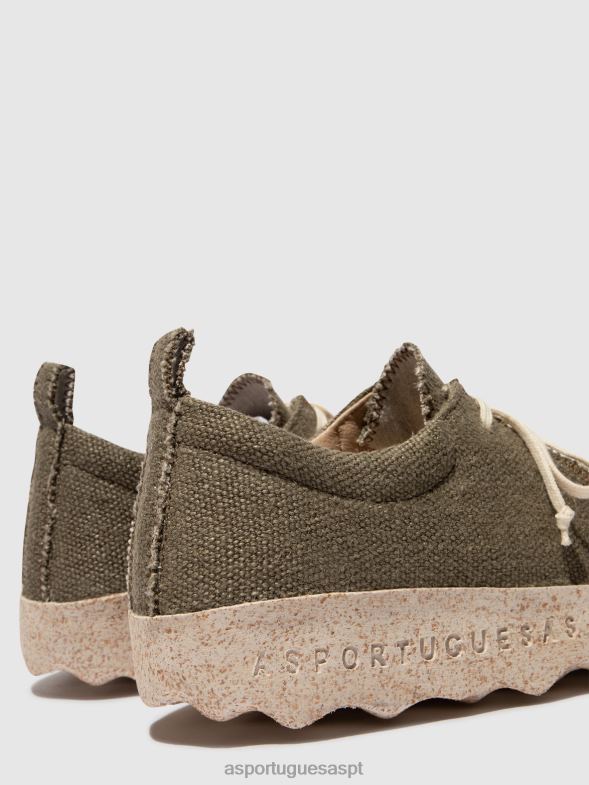 806V2202 bate-papo com sapatos sem cadarço homens Asportuguesas cânhamo verde militar sapato