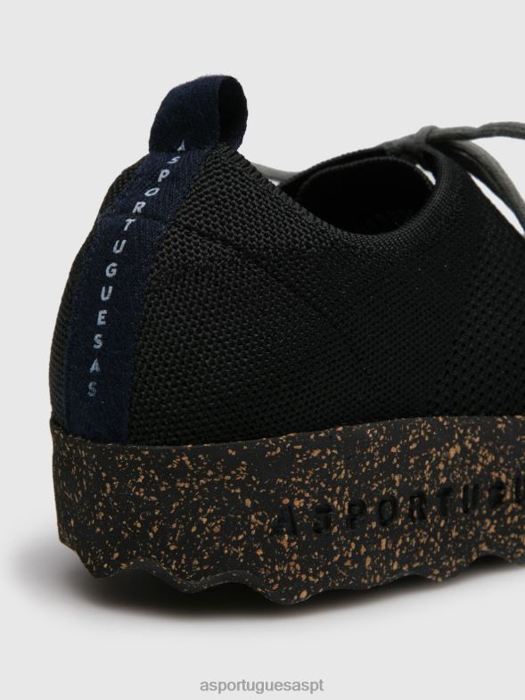 806V2188 código de tênis com cadarço homens Asportuguesas preto treinadores