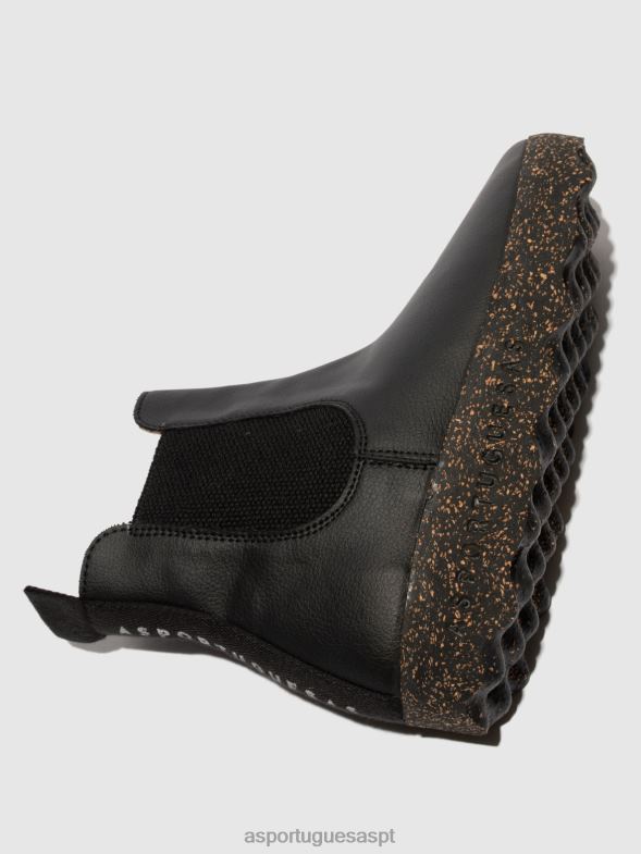 806V2147 chelsea botins caia mulheres Asportuguesas preto vegano botas