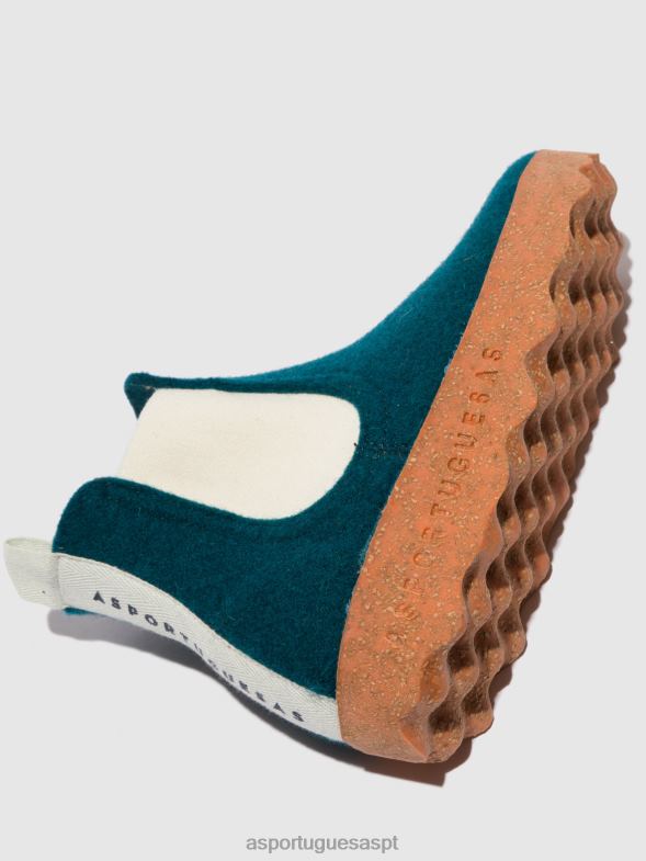 806V2150 chelsea botins caia mulheres Asportuguesas azul pavão botas