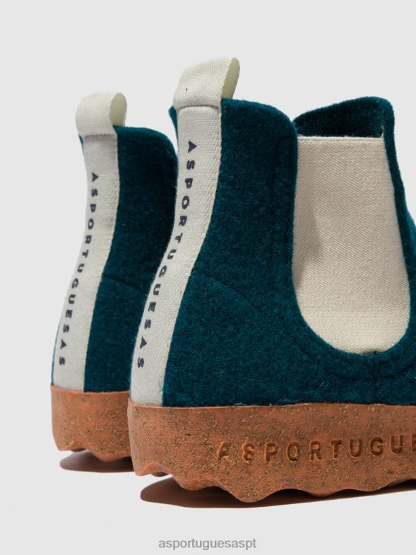 806V2150 chelsea botins caia mulheres Asportuguesas azul pavão botas