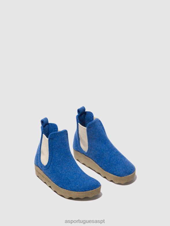 806V2158 chelsea botins caia mulheres Asportuguesas azul índigo botas