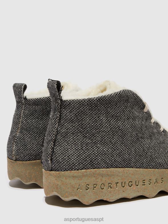 806V2159 bolo de botins de renda mulheres Asportuguesas antracite botas