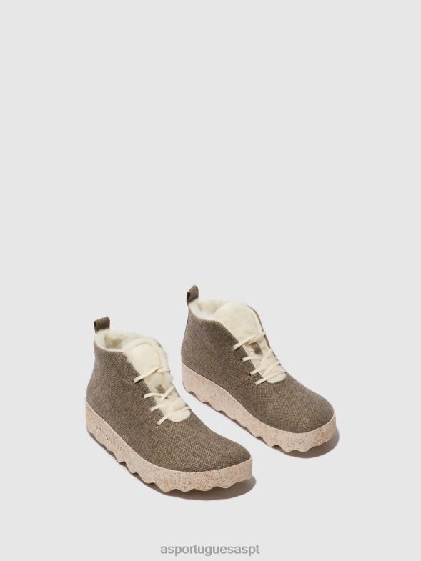 806V2161 bolo de botins de renda mulheres Asportuguesas marrom botas