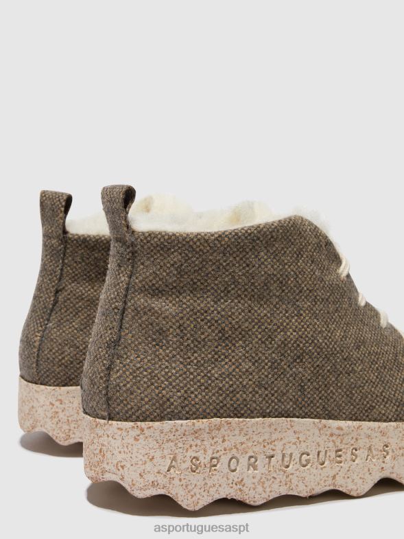 806V2161 bolo de botins de renda mulheres Asportuguesas marrom botas