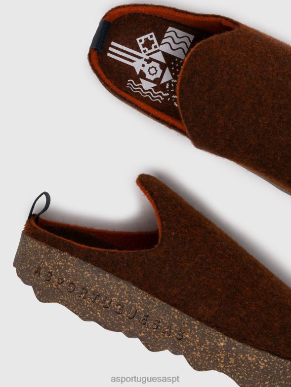 806V2123 mulas de dedo redondo vêm mulheres Asportuguesas marrom mulas