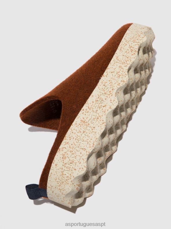 806V2128 mulas de dedo redondo vêm mulheres Asportuguesas marrom mulas