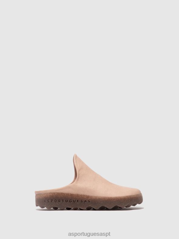 806V2136 mules slip-on em argila mulheres Asportuguesas rosa doce mulas