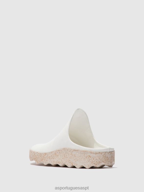 806V2137 mules slip-on em argila mulheres Asportuguesas branco mulas