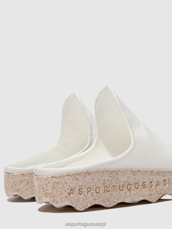 806V2137 mules slip-on em argila mulheres Asportuguesas branco mulas