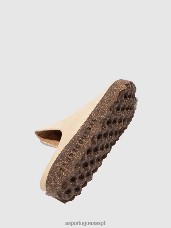 806V2146 mules slip-on em argila mulheres Asportuguesas bege (camurça) mulas