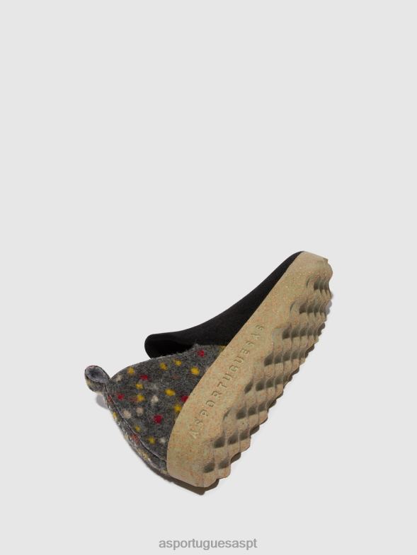 806V2107 sapato redondo cidade mulheres Asportuguesas dehor de feltro preto sapato