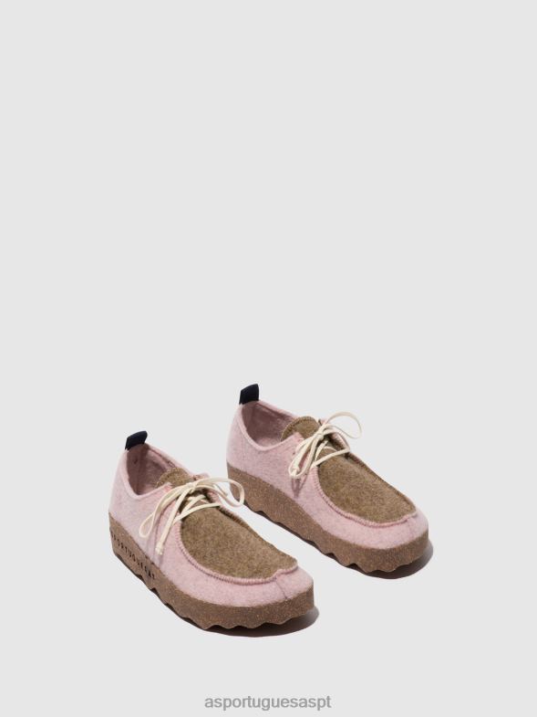 806V2108 bate-papo com sapatos de cadarço mulheres Asportuguesas rosa/taupe sapato