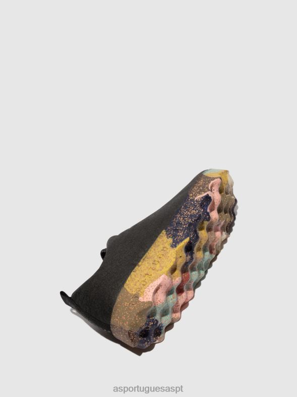 806V240 acampamento de sapatos mulheres Asportuguesas pinatex carvão e sola multicolor sapato