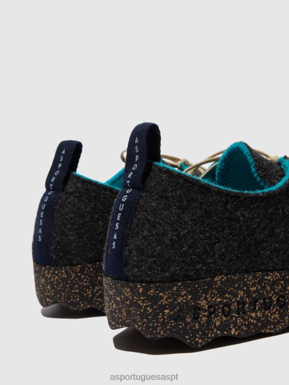 806V257 bate-papo com sapatos de cadarço mulheres Asportuguesas antracite sapato