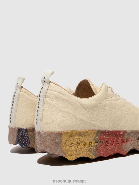 806V261 acampamento de sapatos mulheres Asportuguesas pinatex creme e sola multicolor sapato