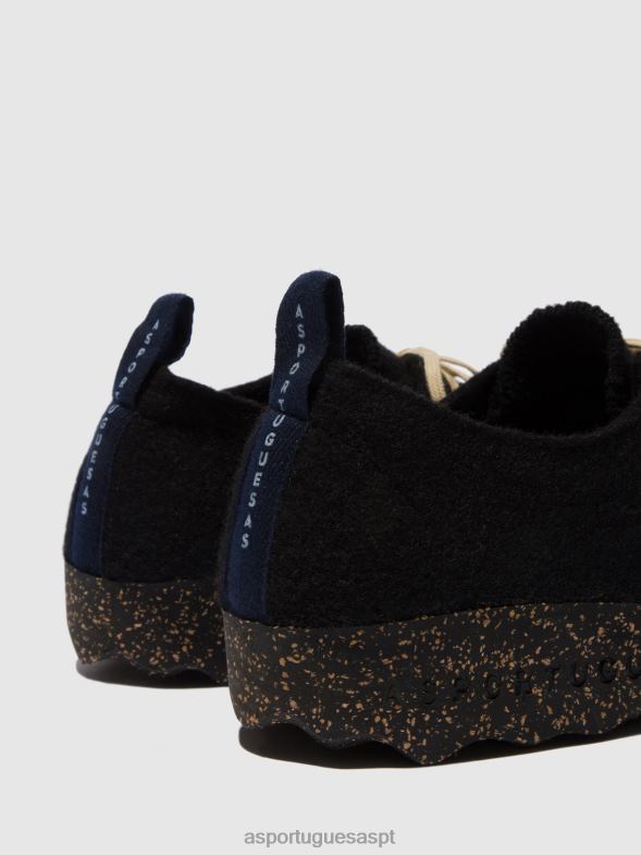 806V262 bate-papo com sapatos de cadarço mulheres Asportuguesas preto sapato