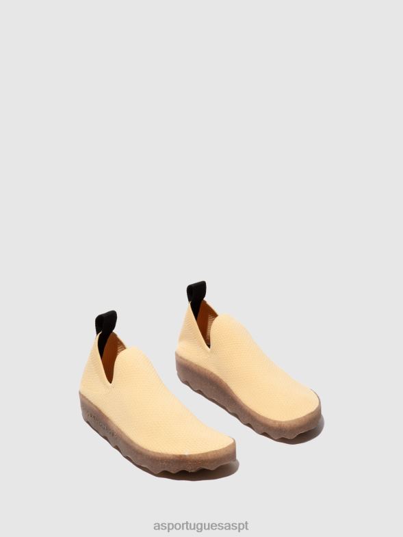 806V217 cuidados com tênis slip-on mulheres Asportuguesas creme de manteiga treinadores