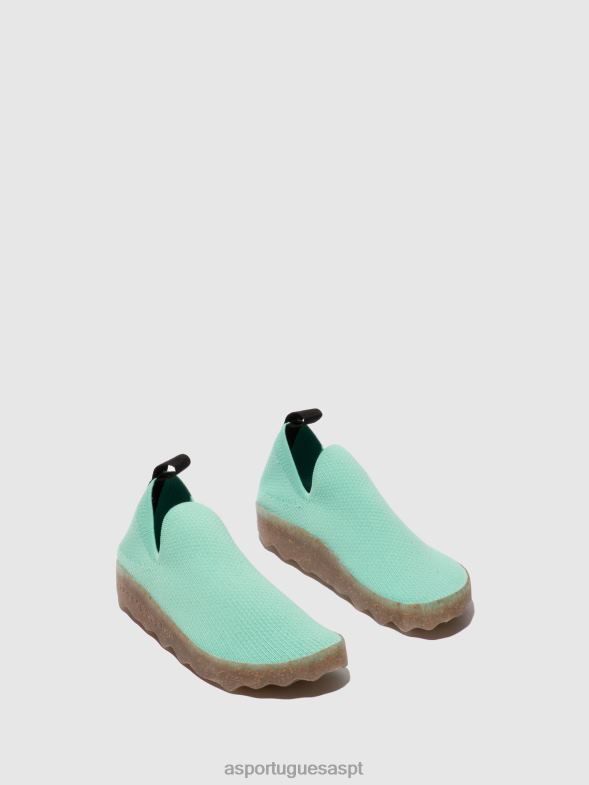 806V219 cuidados com tênis slip-on mulheres Asportuguesas hortelã treinadores