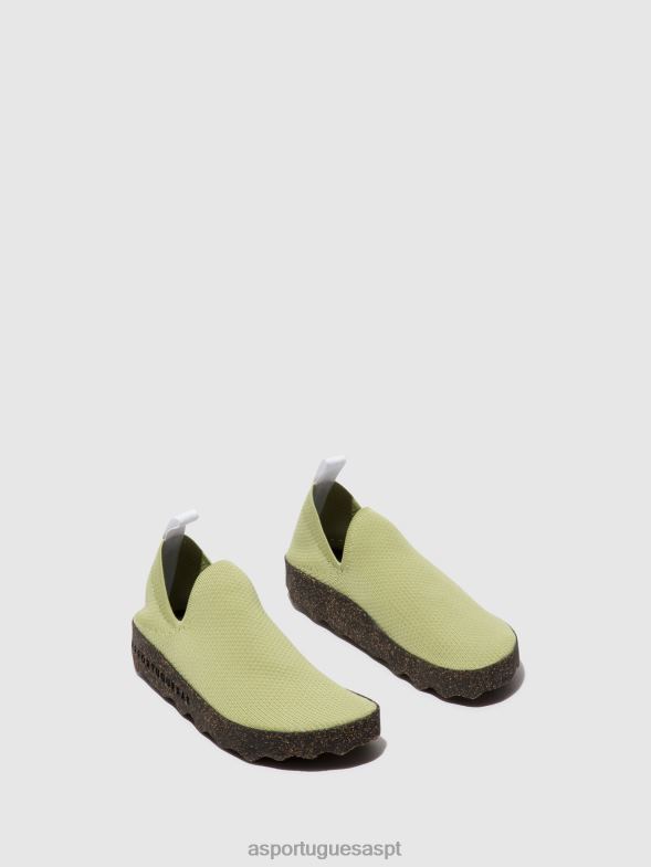 806V220 cuidados com tênis slip-on mulheres Asportuguesas caqui treinadores