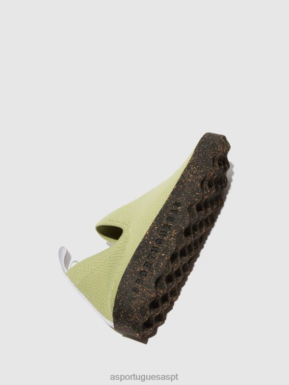 806V220 cuidados com tênis slip-on mulheres Asportuguesas caqui treinadores