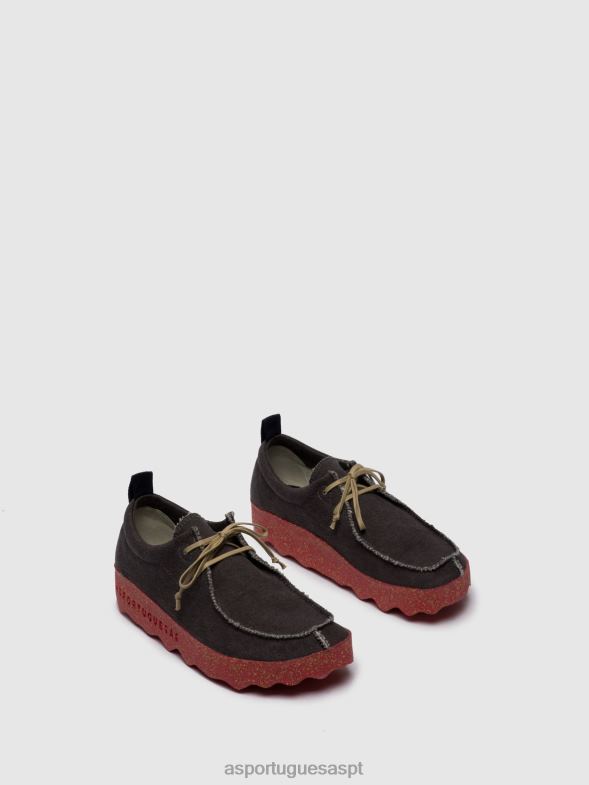 806V259 bate-papo com tênis de amarrar mulheres Asportuguesas preto treinadores