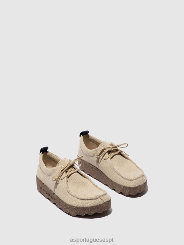 806V287 bate-papo com tênis de amarrar mulheres Asportuguesas linho reciclado natural treinadores