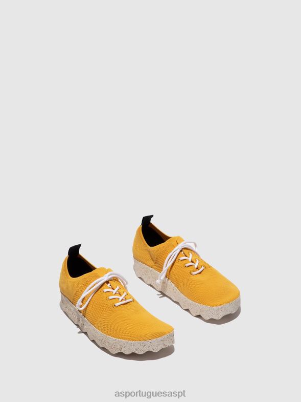 806V29 código de tênis com cadarço mulheres Asportuguesas amarelo treinadores